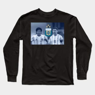 Maradona and Messi 3 stars Argentina Long Sleeve T-Shirt